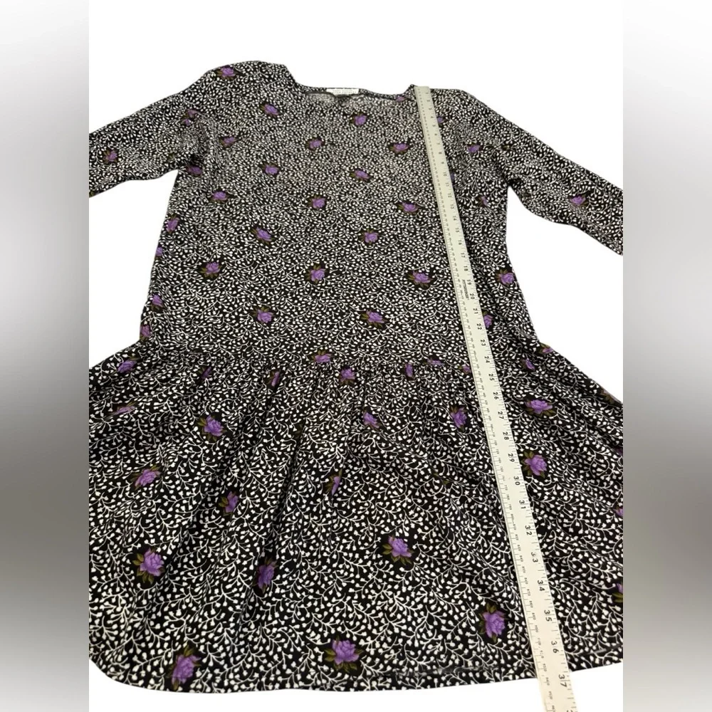 Compagnie Internationale Express Floral Drop Waist Dress Rayon Small - Picture 6 of 11